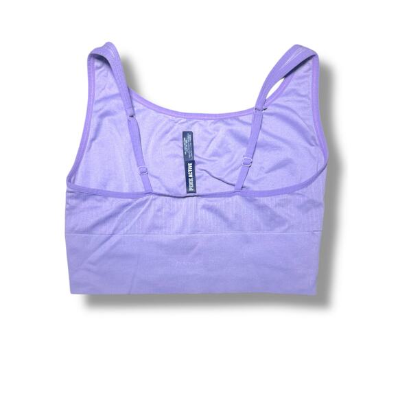 PINK Victoria’s Secret Seamless Sports Bra XXL Lavender Lightly Lined Active - Picture 2 of 4